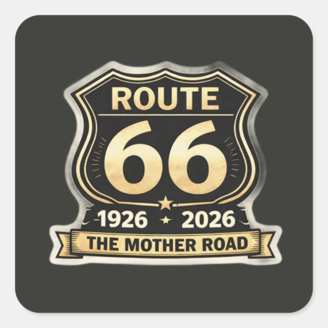 Route 66 Centennial Mother Road Schild Aufkleber (Vorderseite)