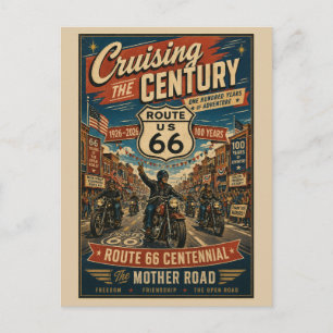 Route 66 Centennial-Motorcycle-Parade durch die Ha Postkarte