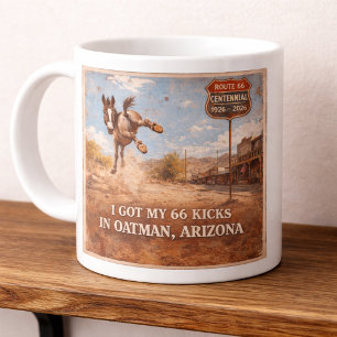 Route 66 Centennial Oatman Esel Kunstwerk Jumbo-Tasse