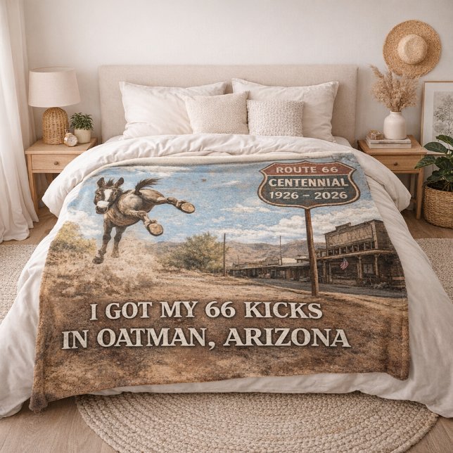 Route 66 Centennial Oatman Esel Reise Kunst Fleecedecke (Von Creator hochgeladen)