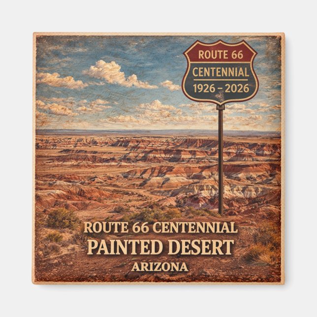 Route 66 Centennial Painted Desert Icon Magnet (Vorne)