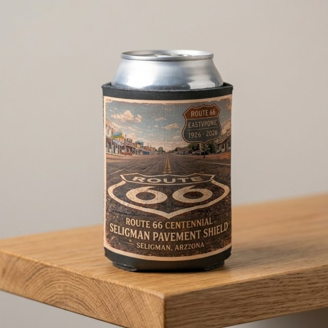 Route 66 Centennial Seligman Straßenbelag Erfrisch Dosenkühler (Von Creator hochgeladen)