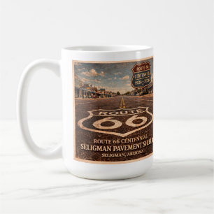 Route 66 Centennial Seligman Straßenbelag Morgen Kaffeetasse
