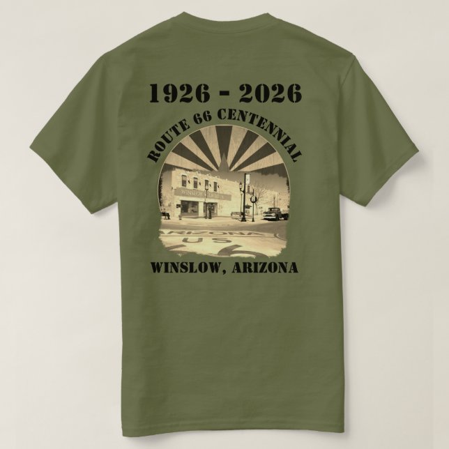 Route 66 Centennial Sepia T-Shirt (Design Rückseite)