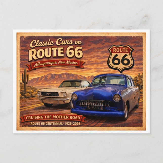 Route 66 Centennial-Serie (4 von 6) Postkarte (Vorderseite)