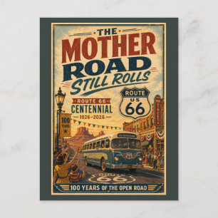 Route 66 Centennial Vintage Bus Parade Feiertagspostkarte