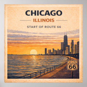 Route 66 Chicago Lakefront-Erbe Poster