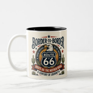 Route 66 Chicago Los Angeles Amerikanischer Adler Zweifarbige Tasse