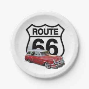 Route 66 Classic Car Pappteller