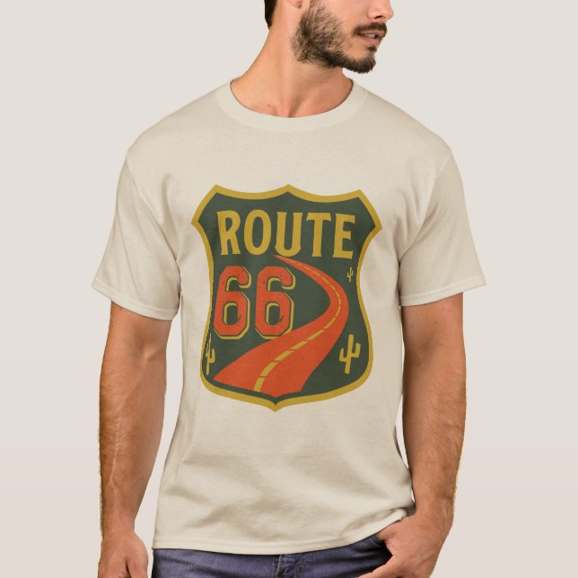 Route 66 Classic, Reise usa Geschichte Autobahn T-Shirt (Vorderseite)