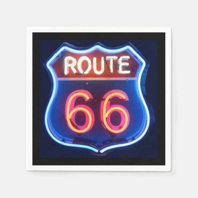 Route 66 Cocktail Napkin Serviette (Vorderseite)