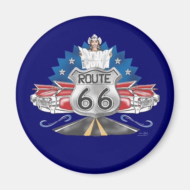 Route 66 Cowgirl Magnet (Vorne)