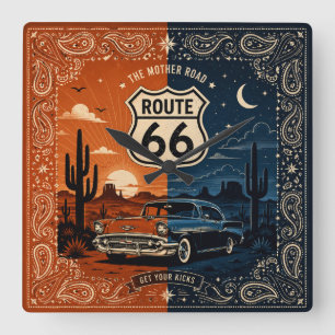 Route 66 Desert Night Wanduhr
