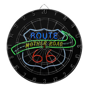 Route 66, Die Mutterstraße, Neon-Schild Dartscheibe