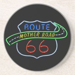 Route 66, Die Mutterstraße, Neon-Schild Getränkeuntersetzer