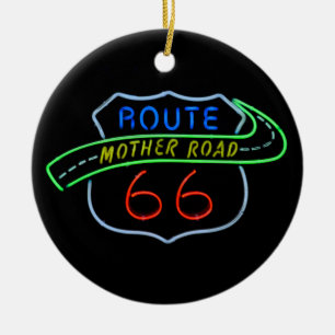 Route 66, Die Mutterstraße, Neon-Schild Keramikornament
