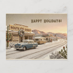 Route 66 Diner Caravan Weihnachtsfahrt Postkarte