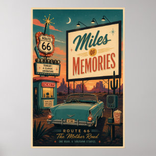 Route 66 Drive In Memories Centennial Kunst Poster