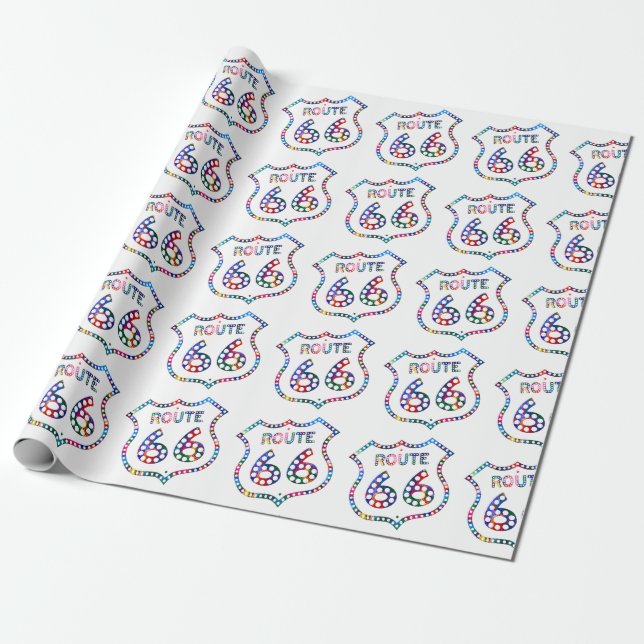 Route 66 Farbausbruch! Geschenkpapier (Ungerollt)