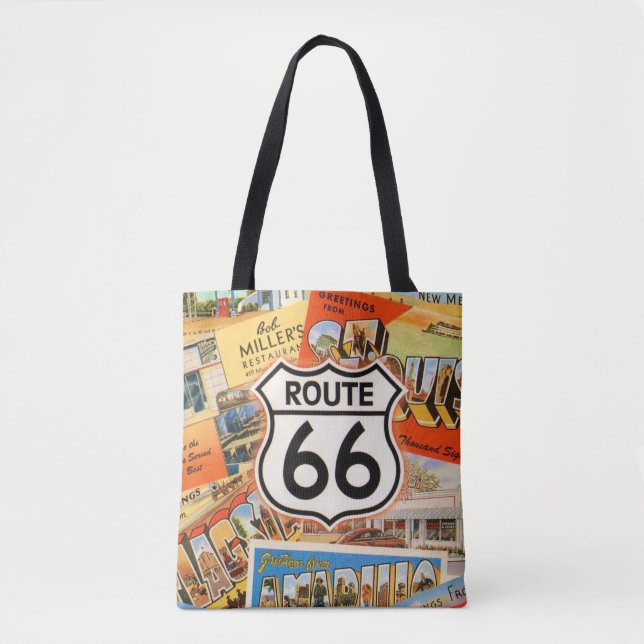 Route 66 Farbige Postkarte (Vorderseite)