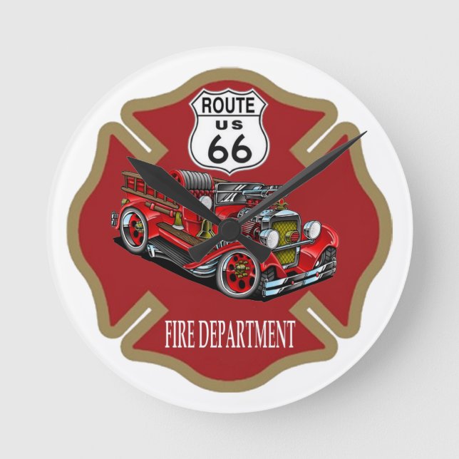 Route 66 Feuerwehr Uhr (Vorderseite)