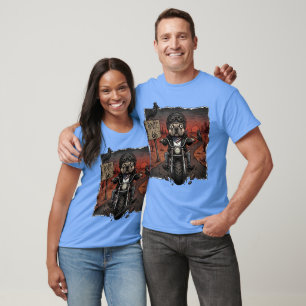 Route 66 Französische Bulldogge Biker T-Shirt