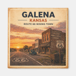 Route 66 Galena Kansas Heritage Classic Sonnenunte Magnet