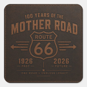 Route 66 Garage-Aufkleber Schwarz Gold Schild Kuns Quadratischer Aufkleber