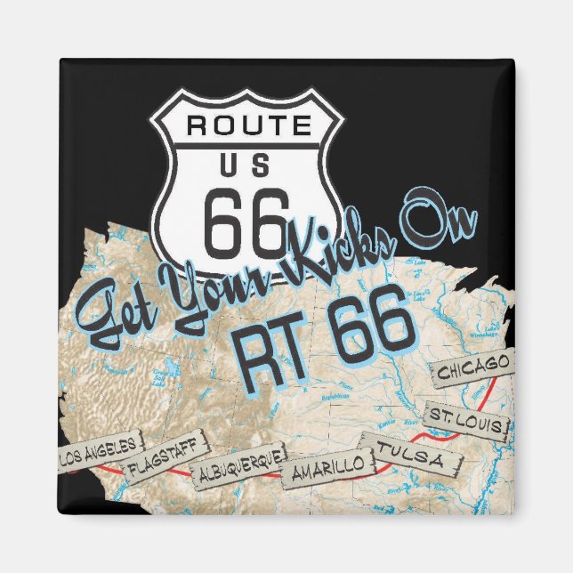 Route 66 Geschenke Magnet (Vorne)