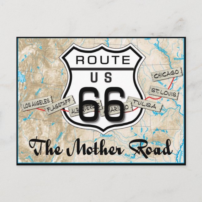 Route 66 Geschenke Postkarte 2 (Vorderseite)
