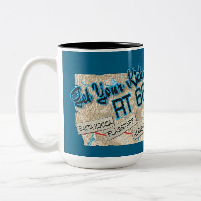 Route 66 Get your Kicks Tasse 26bluebg (Links)