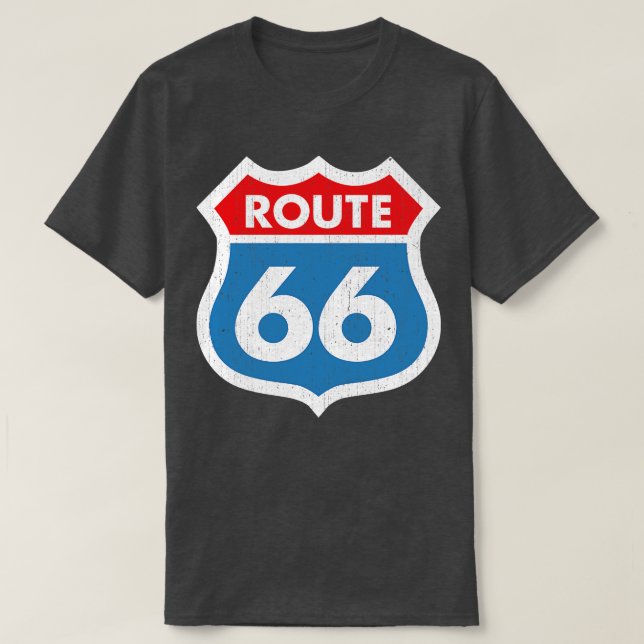Route 66 gewittert T-Shirt (Design vorne)