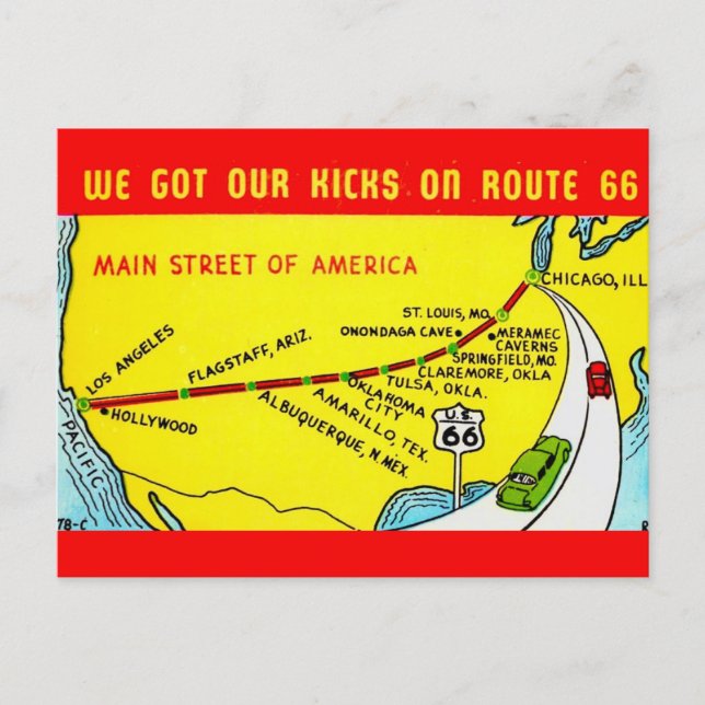  Route 66 - Got our Kicks Postcard Postkarte (Vorderseite)