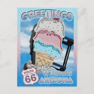 Route 66 Greetings Williams Arizona Postcard Postkarte