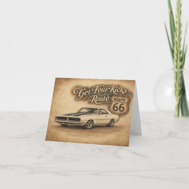 Route 66 Grußkarte Dankeskarte (Vorderseite)