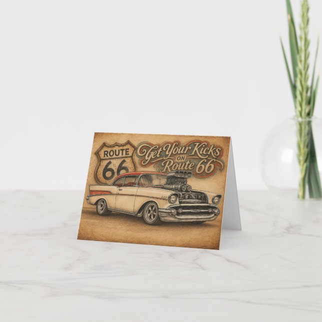 Route 66 Grußkarte Dankeskarte (Vorderseite)