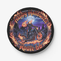 Route 66 Halloween-Papierteller