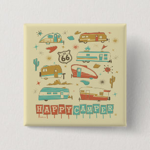 Route 66 Happy Camper Button