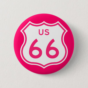 Route 66 Hot Pink Knopf Button