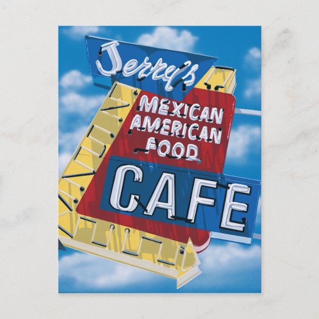Route 66 Jerry's Cafe Diner Malerei Postkarte (Vorderseite)