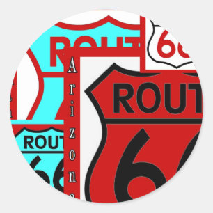 Route 66 Kingman Arizona Runder Aufkleber