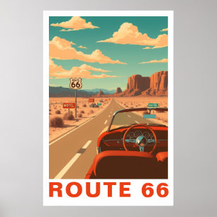 Route 66 Klassische Reise Kunst Poster
