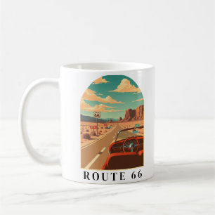 Route 66 Klassische Roadtrip-Retrospektive Kaffeetasse