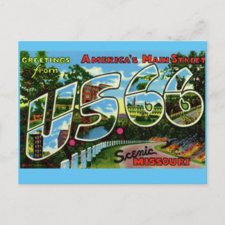 Route 66 Landschaftliche Missouri Grüße Postkarte