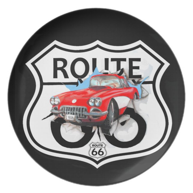 Route 66 life style love the freedom melaminteller (Vorderseite)