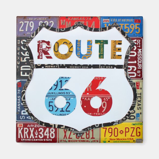 Route 66 Lizenzschild Art by Design Turnpike Magnet (Vorne)