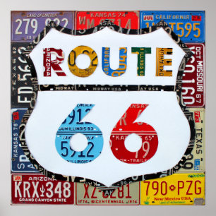 Route 66 Lizenzschild Art by Design Turnpike Poster