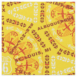 Route 66 Medallion in Golden Gelb Stoff