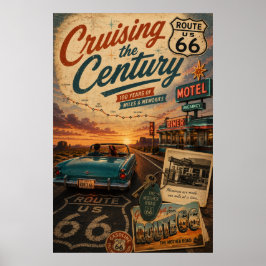 Route 66 Miles And Memories Wandkunst Poster