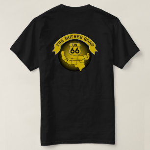 Route 66 Mother Road Mens T - Shirt Gold/Schwarz